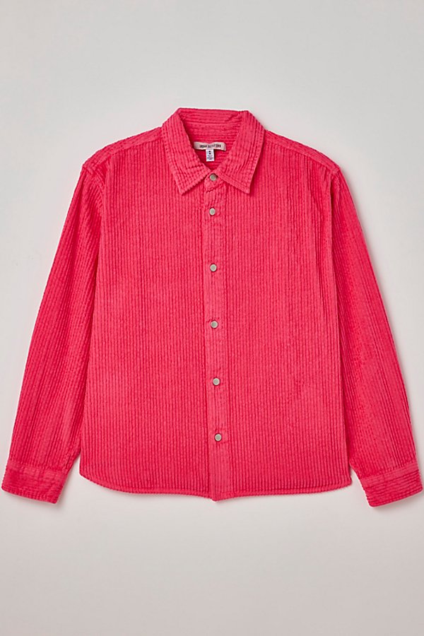 Urban Outfitters Uo Kenny Cord Overshirt In Pink