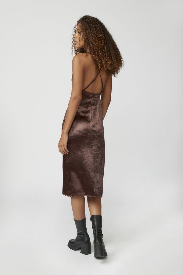 UO Chloe Satin Slip Dress #3