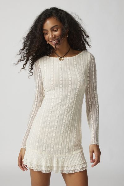 Motel Jeilani Lace Long Sleeve Mini Dress