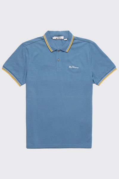 Ben Sherman Men's Signature Tipped Short-sleeve Polo Shirt In Blue Shadow