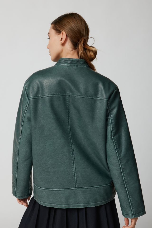 UO Morgan Faux Leather Stripe Moto Jacket #4