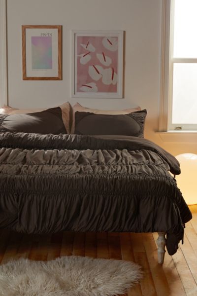 Shop Urban Outfitters Rita Ruffle Comforter In Charcoal At