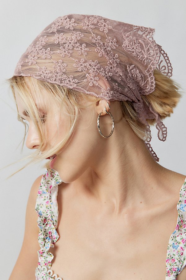 Urban Outfitters Lace Headscarf In Pink