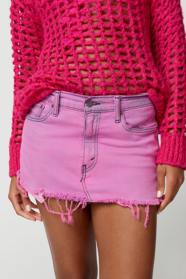 Pink denim skirt outlet urban outfitters