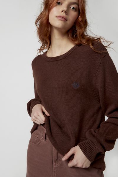 Urban Renewal Remade Overdyed Oversized Crew Neck Sweater In Brown, Women's At Urban Outfitters