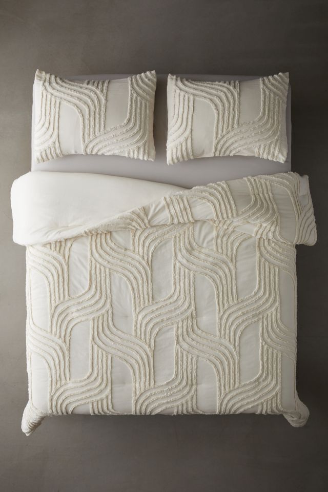 Cotton Textural Linework Duvet Cover & Shams