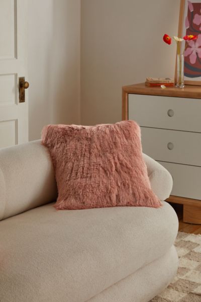 Urban Outfitters Shag Throw Pillow In Rose Cloud