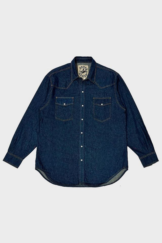Vintage 1990’s Rodeo Western Denim Pearl Snap Shirt | Urban Outfitters