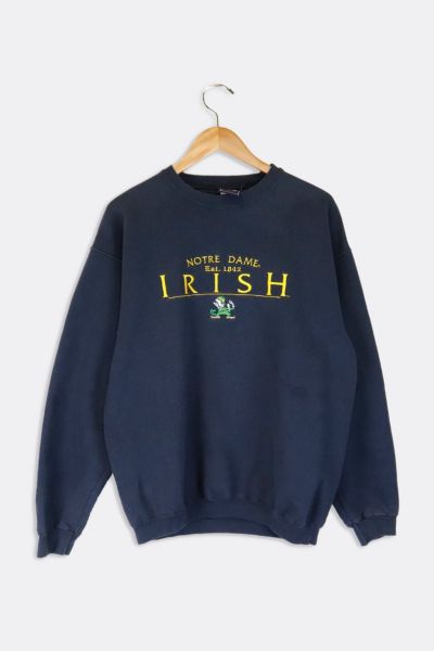 Vintage Notre Dame Fighting Irish Embroidered Crewneck Sweatshirt ...