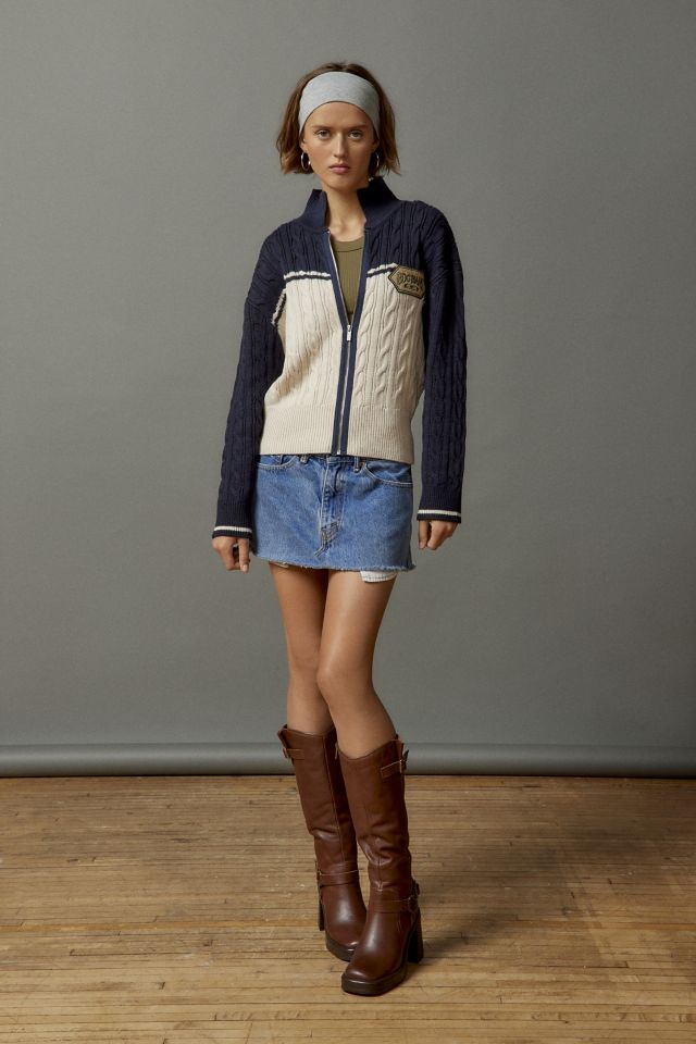 BDG Briar Cable Knit Zip-Up Cardigan #1