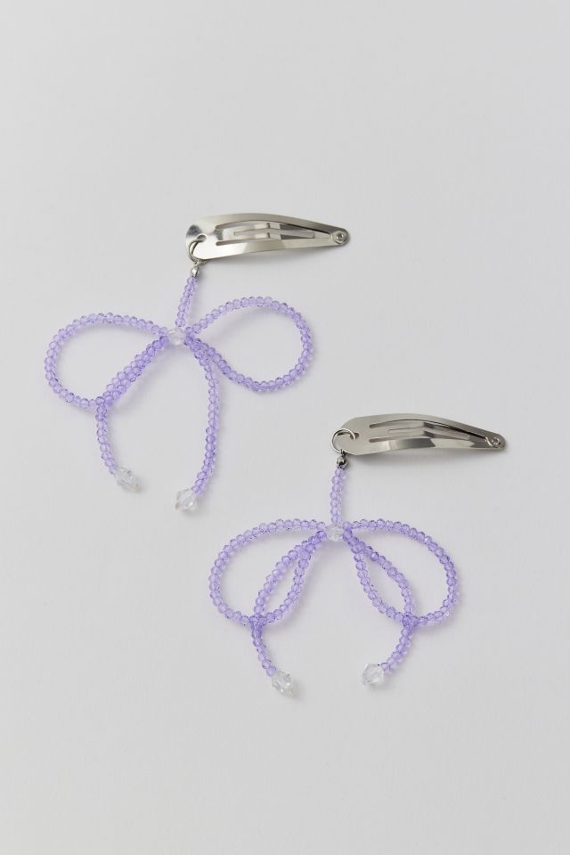 Beaded Bow Snap Clip Set #1