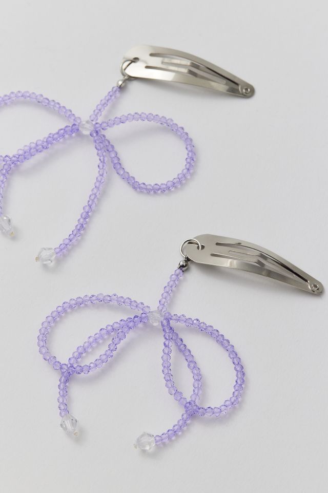 Beaded Bow Snap Clip Set #2