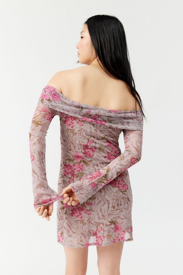 Robe Mini UO Isla Manches Longues Épaules Dénudées #3