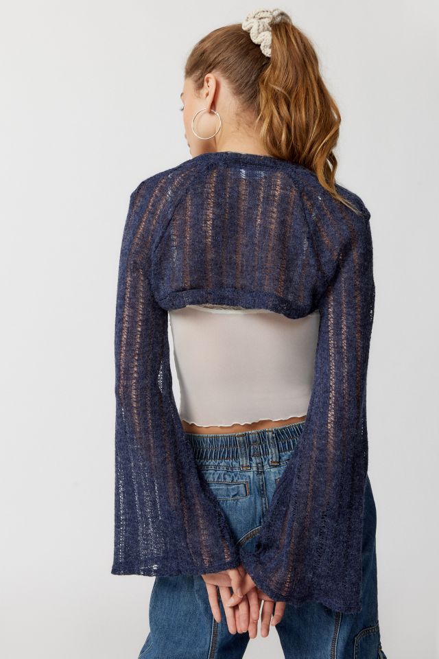 Urban Renewal Remnants Loose Knit Bell Sleeve Shrug Sweater #1