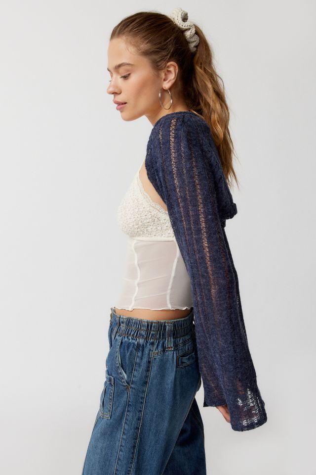 Urban Renewal Remnants Loose Knit Bell Sleeve Shrug Sweater #2