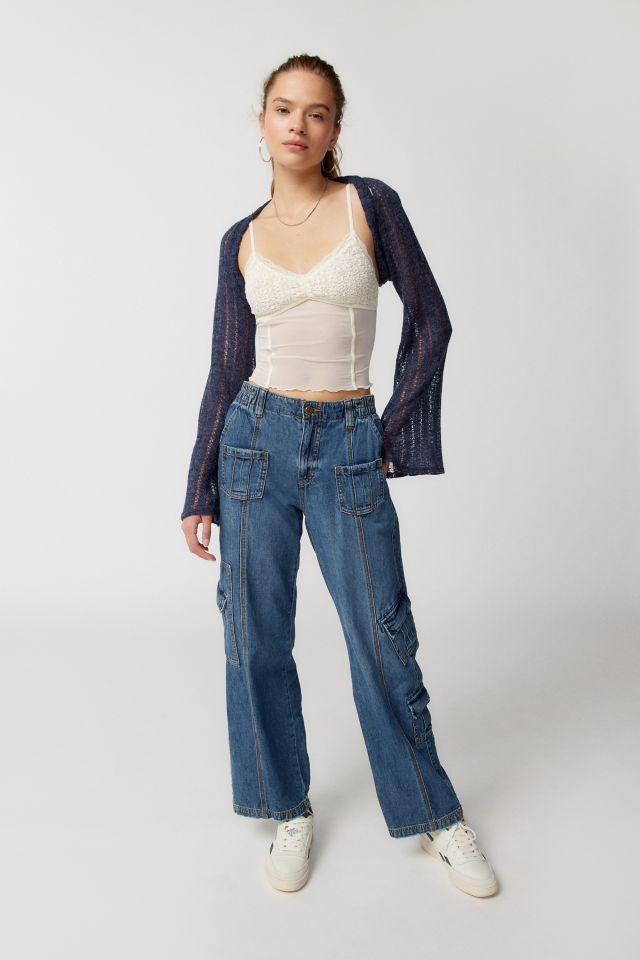 Urban Renewal Remnants Loose Knit Bell Sleeve Shrug Sweater #3