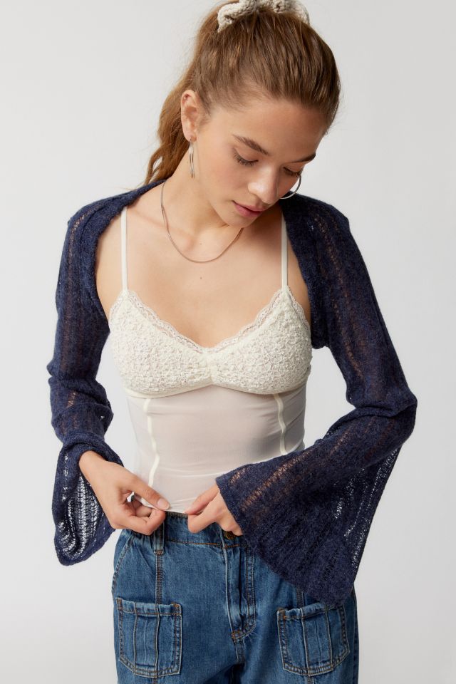 Urban Renewal Remnants Loose Knit Bell Sleeve Shrug Sweater #4
