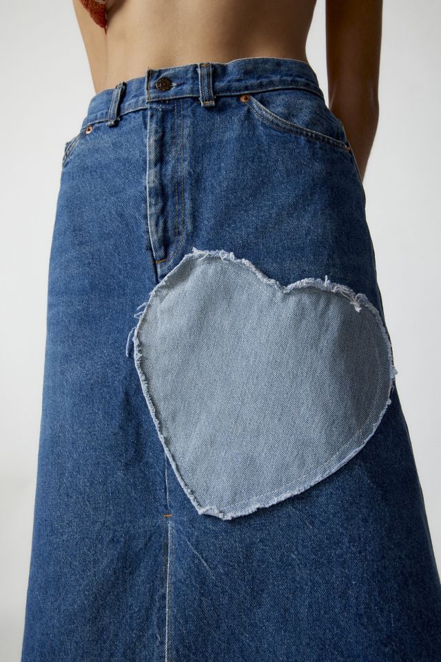 ★RONRON★BACK HEART POCKET DENIM SKIRT BACK HEART POCKET DENIM SKIRT LIGHT BLUE - RONRON 론론