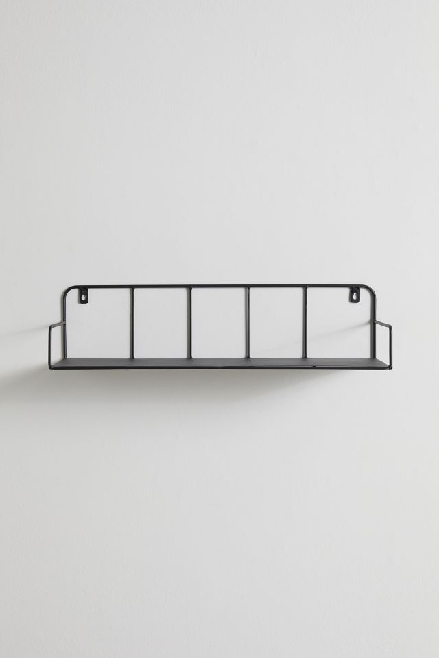 Curved Edge 24" Black Steel Floating Wall Shelf