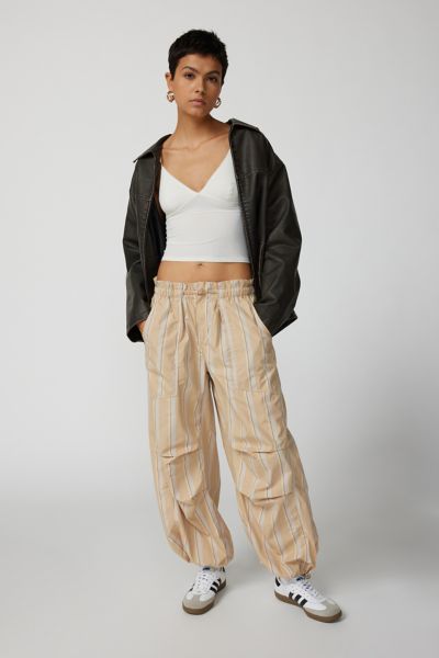 UO Sloan Poplin Striped Balloon Pant