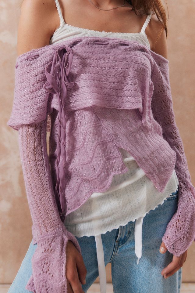 Kimchi Blue Francesca Spliced Off-The-Shoulder Sweater | Urban
