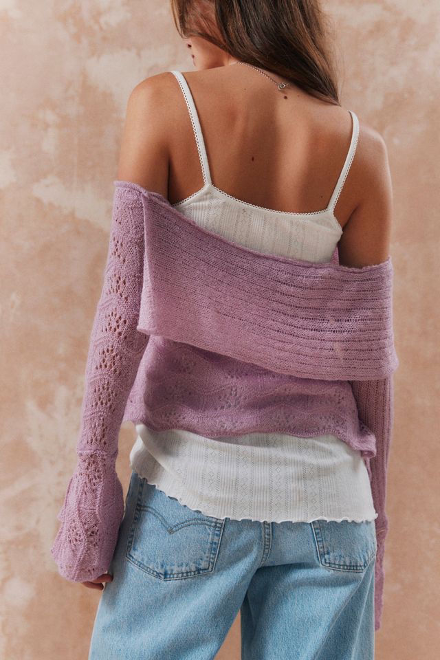 Kimchi Blue Francesca Spliced Off-The-Shoulder Sweater | Urban Outfitters