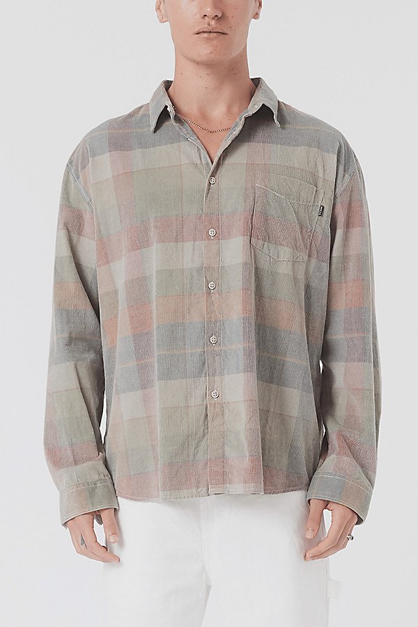Barney Cools Cabin 2.0 Recycled Cotton Corduroy Plaid Shirt In Vintage Corduroy Plaid