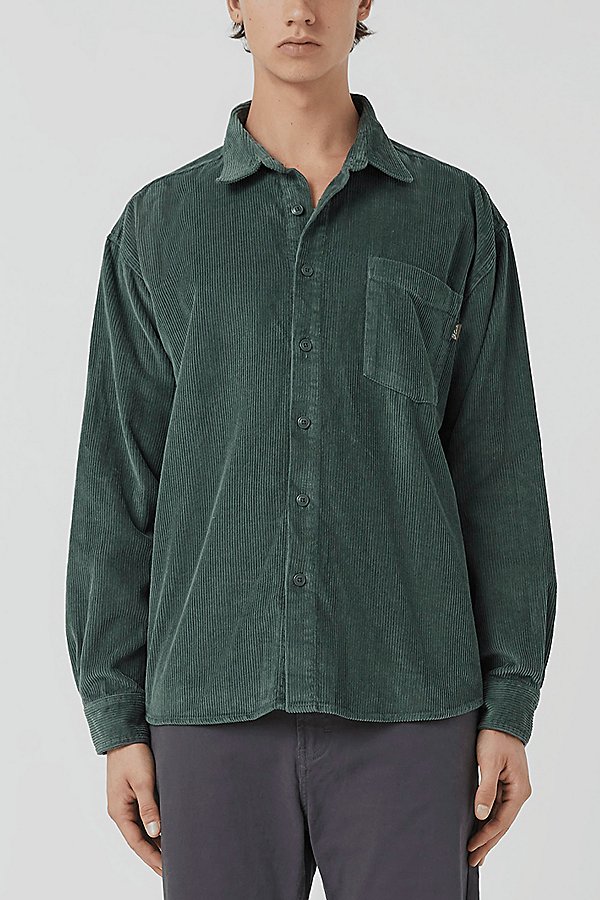 Barney Cools Cabin 2.0 Recycled Cotton Corduroy Shirt In Lawn