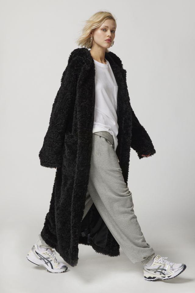 Longline Fur Hooded Coat *Final Sale*, Much Ado Boutique