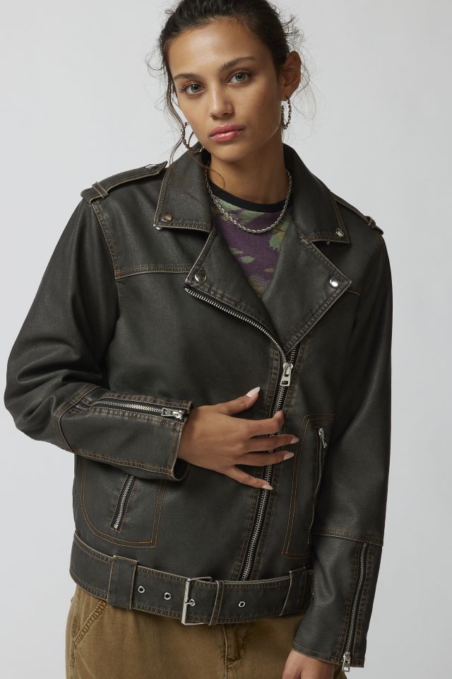 UO Geri Distressed Moto Jacket #3
