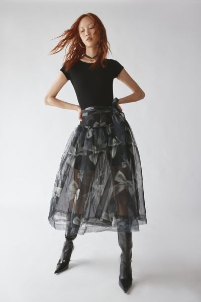 UO Brielle Sheer Midi Skirt | Urban Outfitters