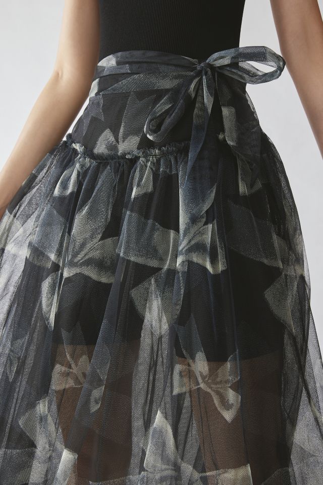 UO Brielle Sheer Midi Skirt #1