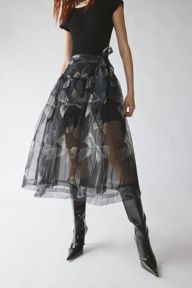 UO Brielle Sheer Midi Skirt #3