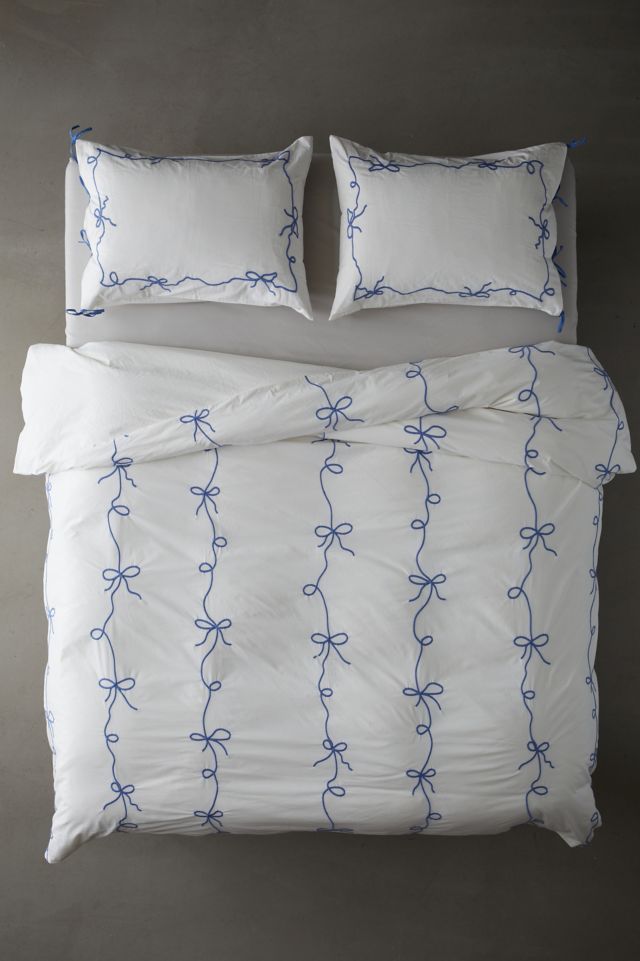 Lacey Bows Femme Embroidered Duvet Cover #2