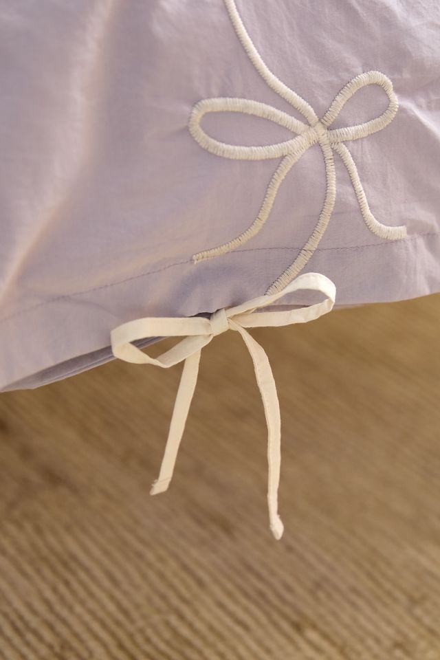 Lacey Bows Femme Embroidered Duvet Cover #1