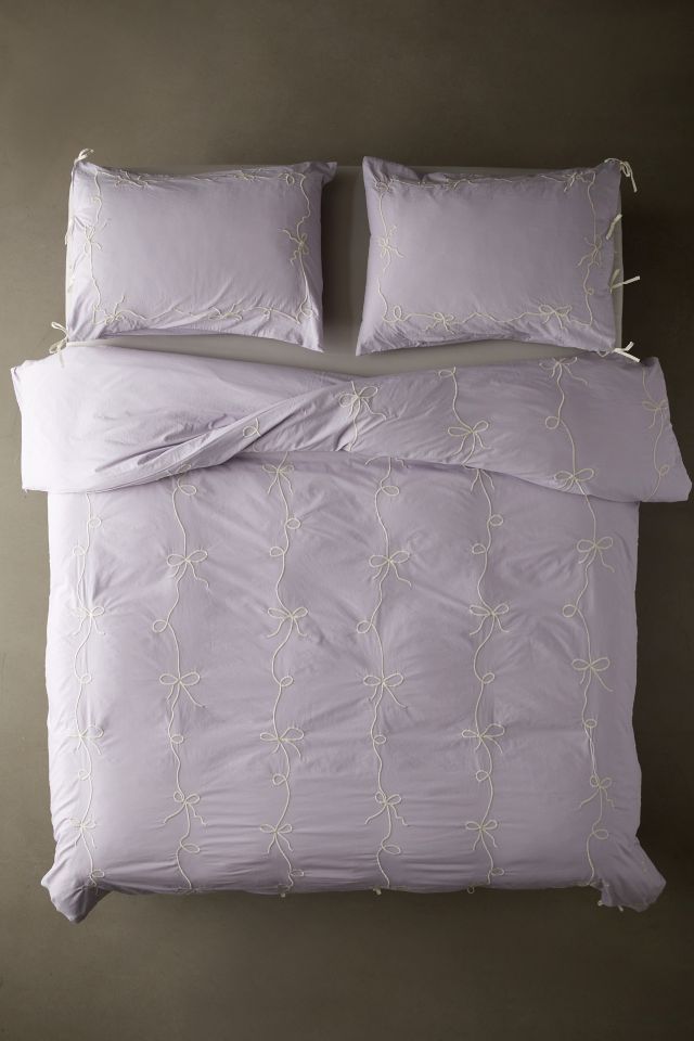 Lacey Bows Femme Embroidered Duvet Cover #2