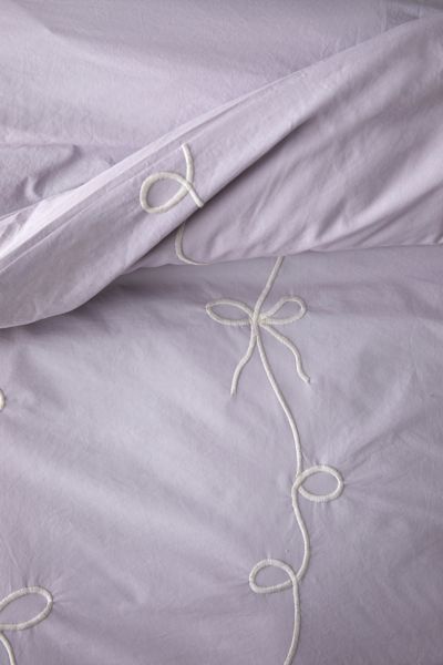 Lacey Bows Femme Embroidered Duvet Cover