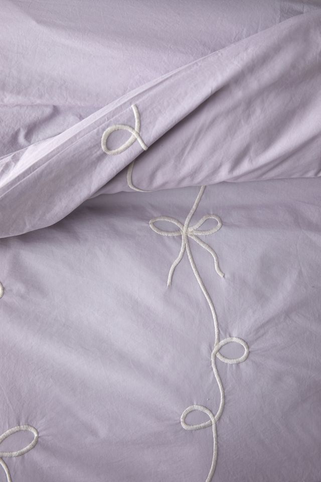 Lacey Bows Femme Embroidered Duvet Cover #3