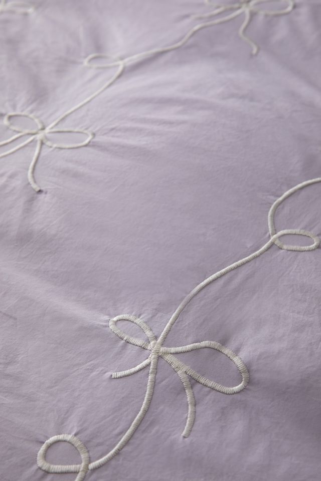 Lacey Bows Femme Embroidered Duvet Cover #4