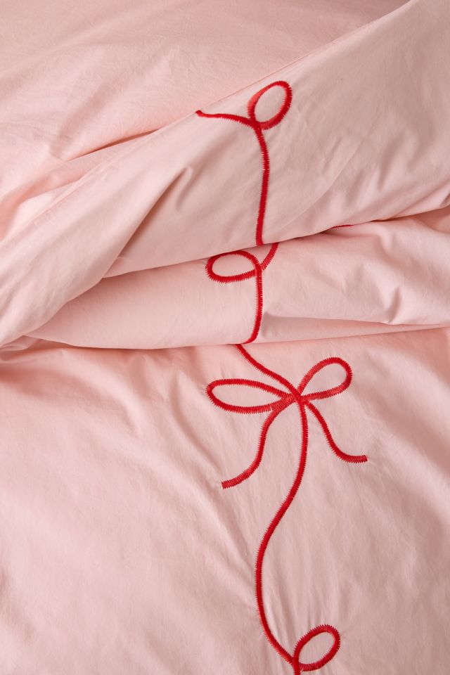 Lacey Bows Femme Embroidered Duvet Cover #2