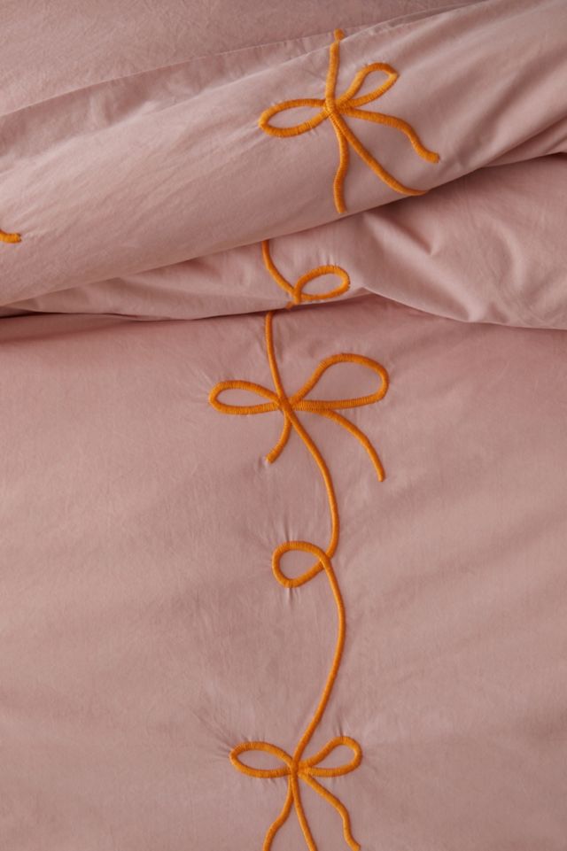 Lacey Bows Femme Embroidered Duvet Cover