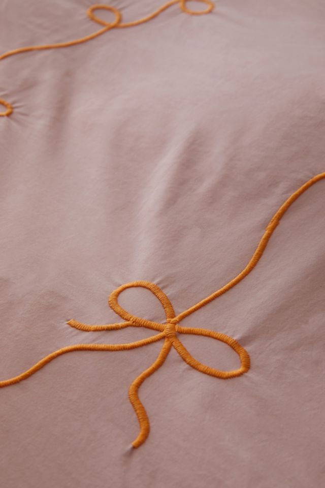 Lacey Bows Femme Embroidered Duvet Cover
