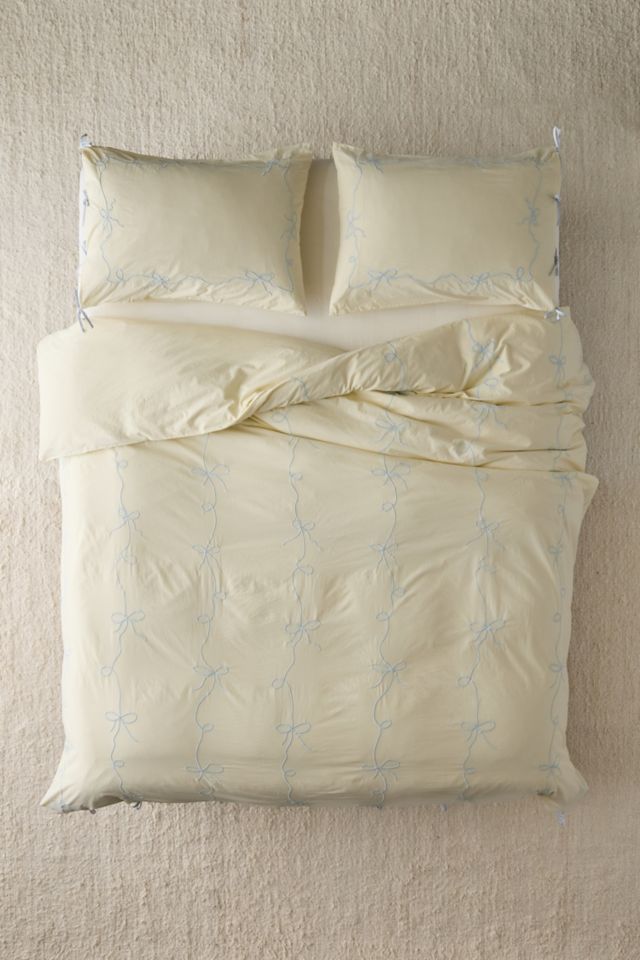 Lacey Bows Femme Embroidered Duvet Cover #1