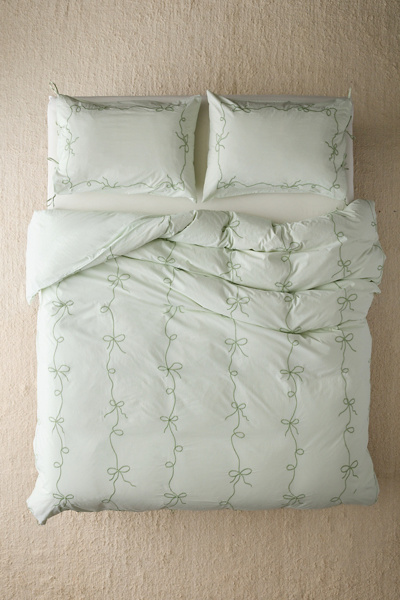 Lacey Bows Embroidered Duvet Cover - Thumbnail 2
