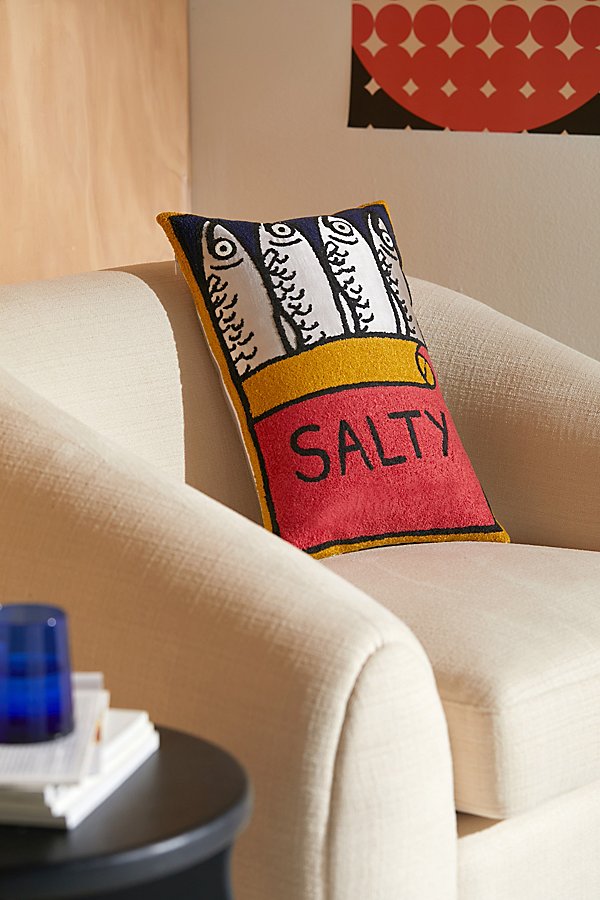 Urban Outfitters Salty Sardine Throw Pillow In Metallic Silver At  In Neutral