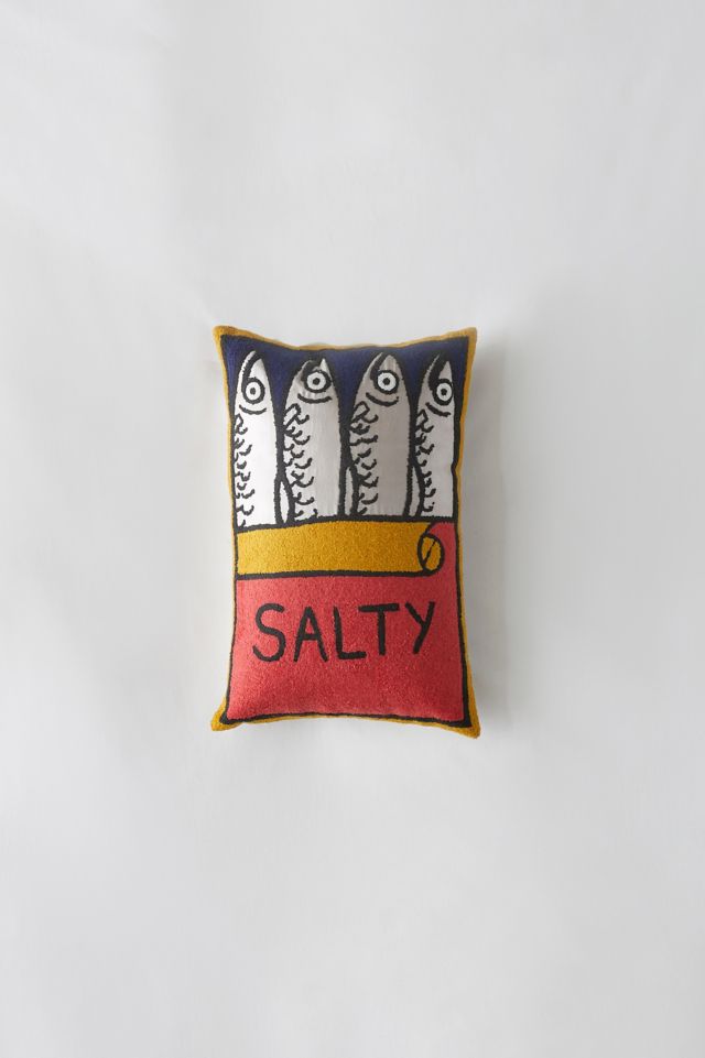 Salty Sardine Throw Pillow #1