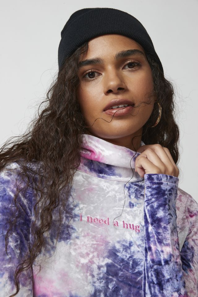 Teddy Fresh Need A Hug Velour High Neck Top | Urban Outfitters