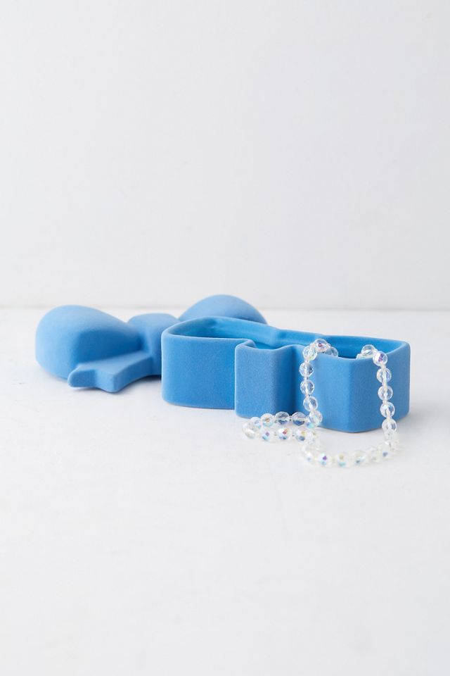 Bow Flocked Trinket Box #3