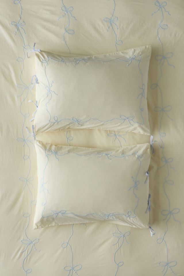 Lacey Bows Femme Embroidered Sham Set #1
