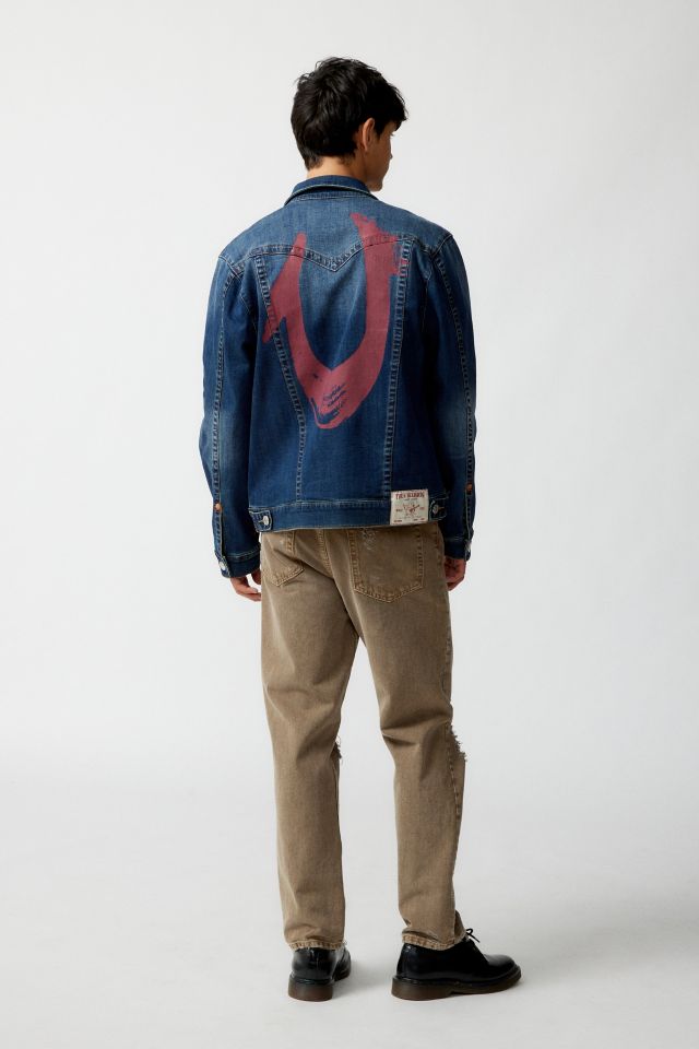 True Religion Painted Logo Denim Trucker Jacket #1